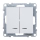 SUNO Выключатель двухклавишный 10АХ 250В с подсветкой/индикацией. Безвинтовые зажимы. Цвет "Белый"  721115  Legrand