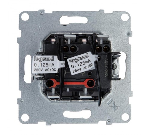 SUNO Выключатель двухклавишный 10АХ 250В с подсветкой/индикацией. Безвинтовые зажимы. Цвет "Белый"  721115  Legrand