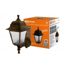 Светильник садово-парковый НБУ 04-60-001 четырехгранник, настенный, пластик, расс.пластик, бронза  SQ0330-0774  TDM