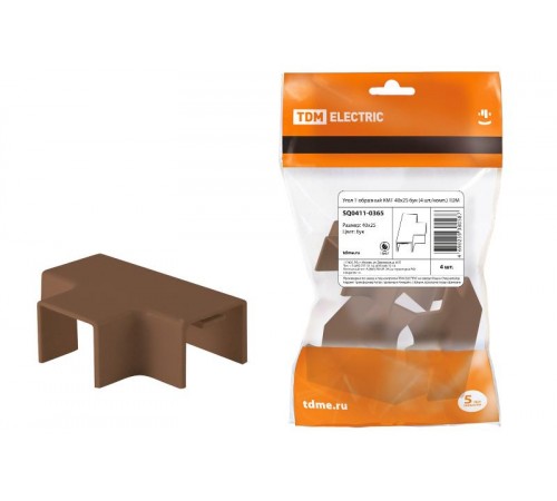 Угол Т-образный КМТ 40x25 бук (4 шт./комп.)  SQ0411-0365  TDM