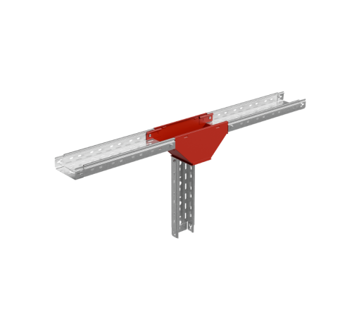 Т-ответвитель переходник 50х600-150 мм верт. c разворотом трассы на 90 град "ПЛЮС" (нчм)  TDPSplus90-50-600-150  КМ-профиль