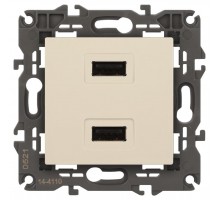 14-4110-02 Устройство зарядное USB, 230В/5В-2100мА, IP20, Эра Elegance, сл.кость  Б0034359  ЭРА