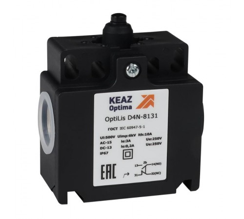 Выключатель концевой OptiLiS D4N-8131 толкатель пластиковый EN 50047 XCKT2112P16  365314  КЭАЗ