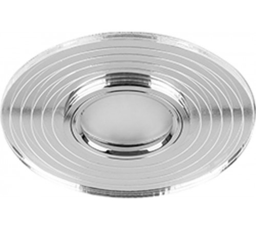 Светильник точечный встраиваемый под лампу, с LED подсветкой CD980 15LED*2835 SMD 4000K, MR16 50W G5.3, прозрачный, хром  29667  FERON