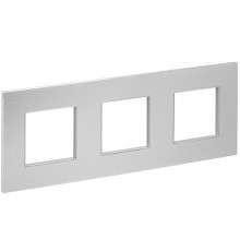 SKANDY Рамка 3-местная SK-F33S металл серебряный   SK-M32-M-K23  IEK
