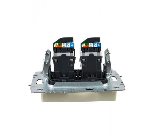 BRITE Розетка компьютерная 2-ая RJ45 кат.5E РК10-2-БрКр бежевый   BR-K20-1-K10  IEK