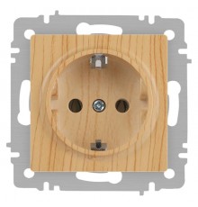 Розетка Intro Accent 6-202-11 2P+E Schuko, 16А-250В, IP20, СУ, cосна  Б0063706  Intro