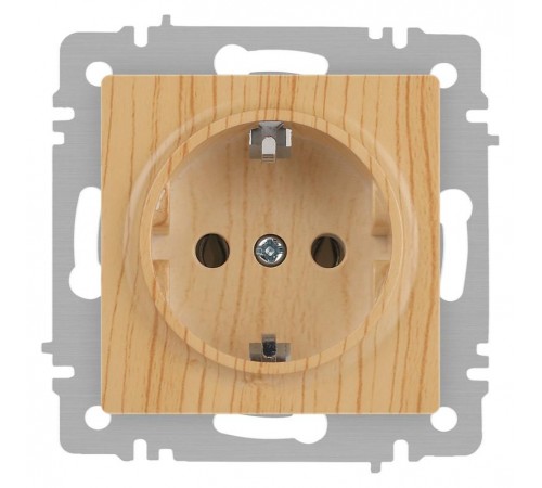 Розетка Intro Accent 6-202-11 2P+E Schuko, 16А-250В, IP20, СУ, cосна  Б0063706  Intro