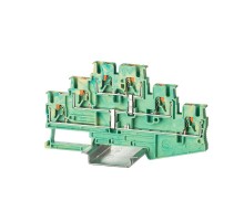 Клемма заземления трехуровневая, зажим push-in, 6 точек подключения, 2.5 кв.мм  VPR-2.5-3L-PE-YG  DKC