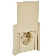 FORTE&PIANO Розетка с заземлением, со шторками, с крышкой безвинтовое крепление 16А IP44 FP419 ваниль  FP-R16-16-1-44-K10  IEK