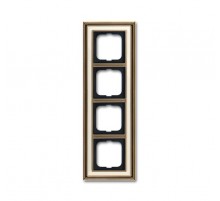 Рамка 4-постовая, серия Династия, Латунь античная, белое стекло  1754-0-4583   2CKA001754A4583  ABB