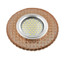 Светильник декор.встр Luciole DLS-L143 GU5.3 GLASSY/LIGHT TEA GU5.3 доп.LED подсветка 3Вт, стекл,зерк./светло-коричневый.  UL-00003885  Fametto