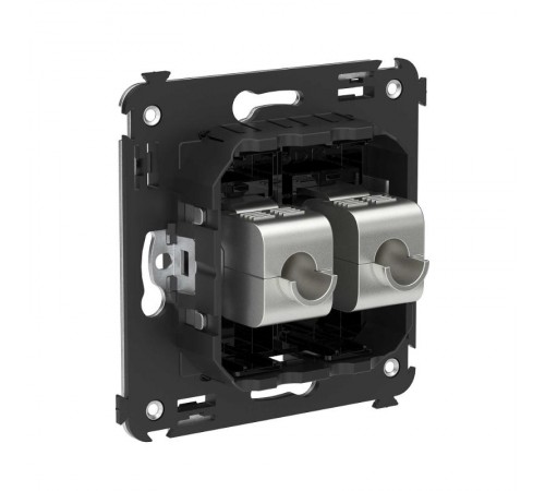 Компьютерная розетка RJ-45 без шторки в стену, кат.5e двойная экранированная, "Avanti", "Черный квадрат"  4402764  DKC