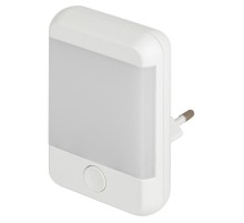 Ночник - светильник светодиодный NN-624-SW-W в розетку с выключателем белый  Б0057214  ЭРА