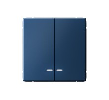 ArtGallery Аквамарин Выключатель 2-клавишный с подсветкой, сх.5а, 10АХ, механизм, быстрозажим. клем.  GAL001153S  SE