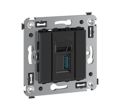 USB 3.0 розетка одинарная в стену, тип А-А, "Avanti", "Черный матовый"  4412303  DKC