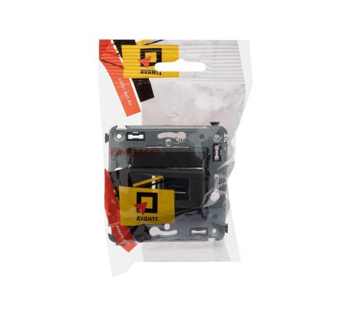 USB 3.0 розетка одинарная в стену, тип А-А, "Avanti", "Черный матовый"  4412303  DKC