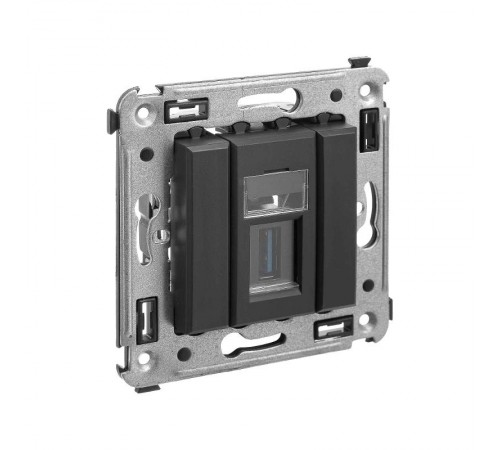 USB 3.0 розетка одинарная в стену, тип А-А, "Avanti", "Черный матовый"  4412303  DKC