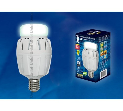 Лампа светодиодная промышленная LED-M88-150W/NW/E40/FR ALV01WH LED мощная с мат.рассеивателем. Материал корпуса алюминий. 4000К. Серия Venturo UL-000