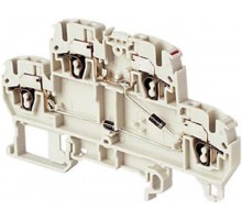 Клемма D2,5/5.DE1.D.L пруж. 2.5мм.кв. двухуровневая, 2 диода 1N4007, Vном.=250В, Iном.=1А  1SNA290182R2600  TE