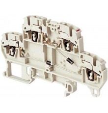 Клемма D2,5/5.DE1.D.L пруж. 2.5мм.кв. двухуровневая, 2 диода 1N4007, Vном.=250В, Iном.=1А  1SNA290182R2600  TE