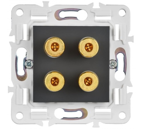 SKANDY Аудиорозетка 4-местная SK-A01G графит  SK-S40-K53  IEK