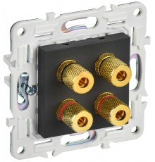 SKANDY Аудиорозетка 4-местная SK-A01G графит  SK-S40-K53  IEK