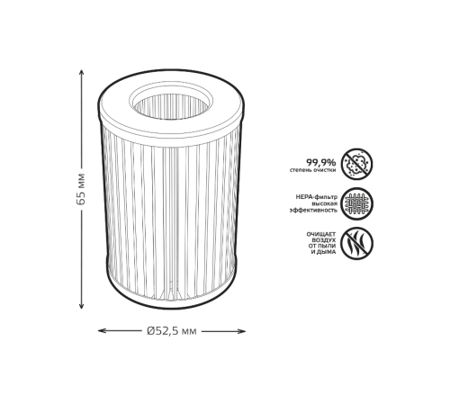 Фильтр для очистителя воздуха серия Guard с индикаторами температуры и влажности, 1/8/64  GR021  Gauss