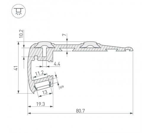 Профиль STEP-2000 BLACK  018507  Arlight