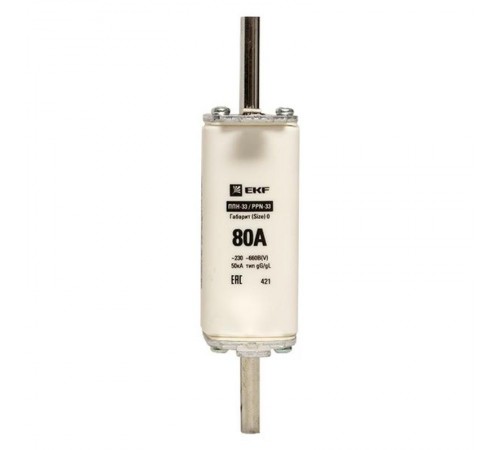 Плавкая вставка ППН-33 160/ 80А габарит 0  fus-33-0/160/80  EKF
