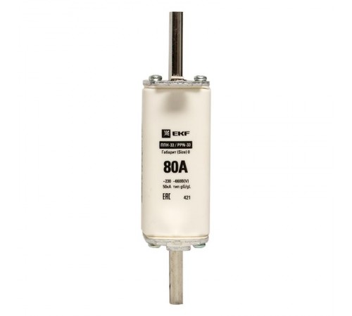 Плавкая вставка ППН-33 160/ 80А габарит 0  fus-33-0/160/80  EKF