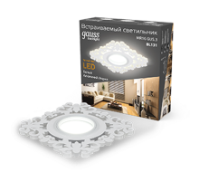 Светильник точечный встраиваемый Backlight BL131 Квадрат/узор. Белый, Gu5.3, 3W, LED 3000K  BL131  Gauss