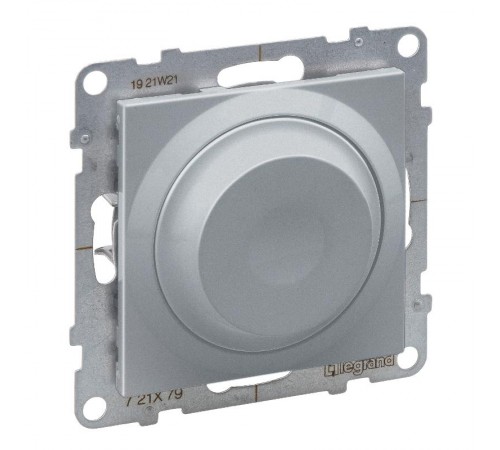 SUNO Светорегулятор с поворотной ручкой универсальный 300Вт без нейтрали. Цвет "Алюминий"  721379  Legrand