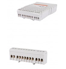 Шина "L" "фаза" в сером изоляторе на DIN-рейку 6x9мм 12 групп  SQ0801-0212  TDM