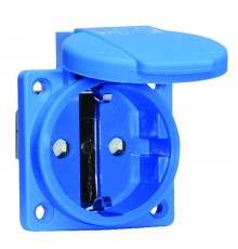 Розетка панельная Schuko фланец 50х50 Schuko IP54 QC 16A 250V синяя I 7109909-Bals I Bals
