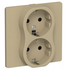 FLITE Розетка 2-ая с заземлением без шторок 16А РС12-0-К-ФлХ хаки  FI-R21C-16-K59  IEK