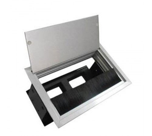 LUK/2AL Люк настольный встраиваемый на 2 поста (45х45мм) с крышкой, алюминий IP20  70042  Ecoplast