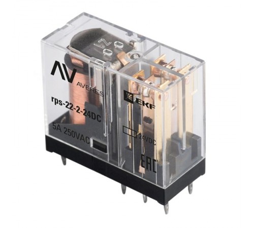 Реле промежуточное РП slim 22/2 5A 24В DC AVERES  rps-22-2-24DC  EKF