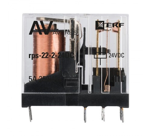 Реле промежуточное РП slim 22/2 5A 24В DC AVERES  rps-22-2-24DC  EKF