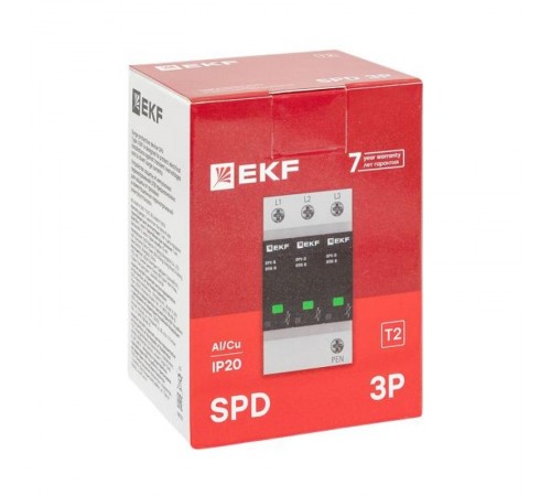 Ограничитель импульсных напряжений серии ОПВ-B/3P In 30кА 400В (с сигнализацией) EKF PROxima  opv-b3  EKF