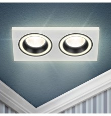 Светильник встраиваемый декоративный DK92 WH/BK MR16/GU5.3 белый/черный  Б0054363  ЭРА