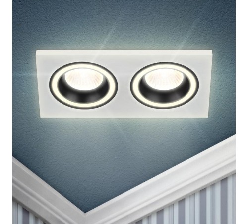 Светильник встраиваемый декоративный DK92 WH/BK MR16/GU5.3 белый/черный  Б0054363  ЭРА