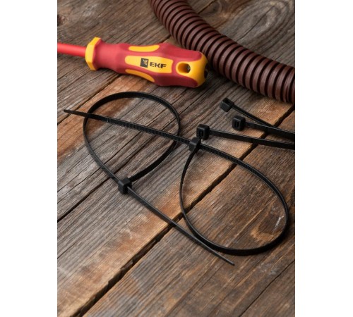Хомут нейлоновый ЧЕРНЫЙ 4,8х450 (уп./100шт) EKF Simple  plc-cb-4.8x450  EKF