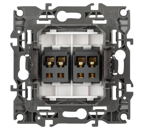 Розетка ЭРА Серия 12 12-3112-16 аудио двойная, титан   Б0065674  ЭРА