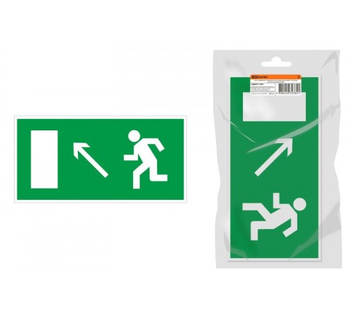 Знак "Направление к эвакуационному выходу налево вверх" 350х124мм для ССА инд. упаковка  SQ0817-1001  TDM