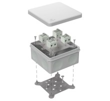 Коробка огнестойкая для о/п двухкомпонентная 60-0300-FR6.0-8 Е15-Е120 RAL7035 100х100х50 (14 шт/кор) серая  60-0300-7035-FR6.0-8  Промрукав
