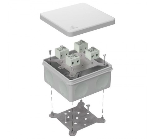 Коробка огнестойкая для о/п двухкомпонентная 60-0300-FR6.0-8 Е15-Е120 RAL7035 100х100х50 (14 шт/кор) серая  60-0300-7035-FR6.0-8  Промрукав