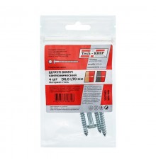 Болт DIN 571 сантехнический оцинк 6х70 (4 шт) - пакет ( 0,054 кг)  102583  Tech-KREP