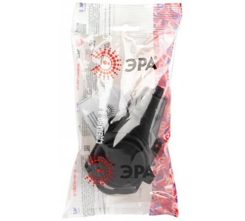 Колодка  KX-1e-B-IP44 каучуковая с заземлением 1 розетка 16A IP44 черная  Б0068402  ЭРА