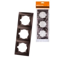 Рамка 3-х постовая вертикальная шоколад "Лама"  SQ1815-0534  TDM